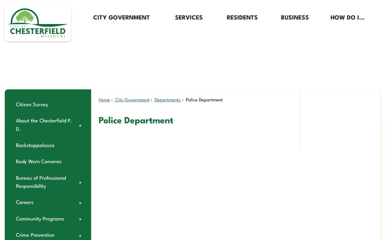 Chesterfield Police Department arrest records contact page
