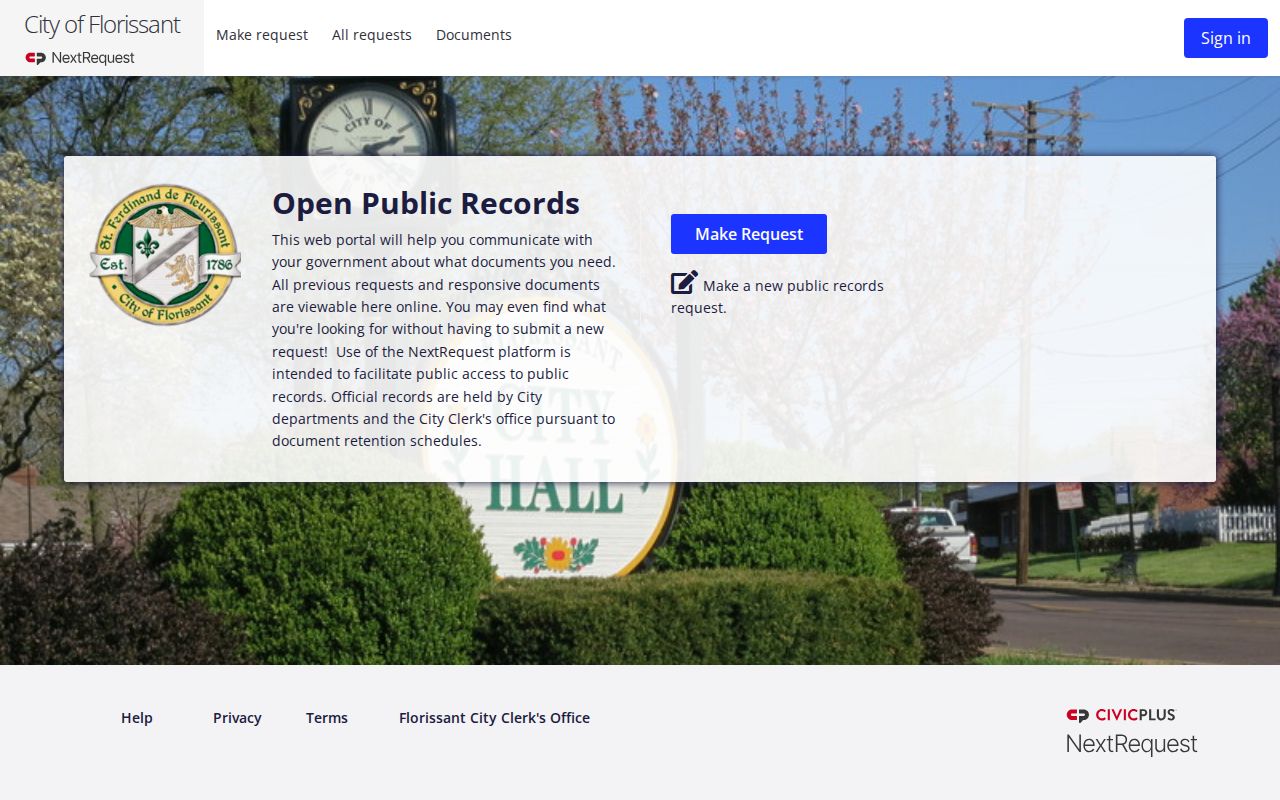 Florissant arrest records request portal